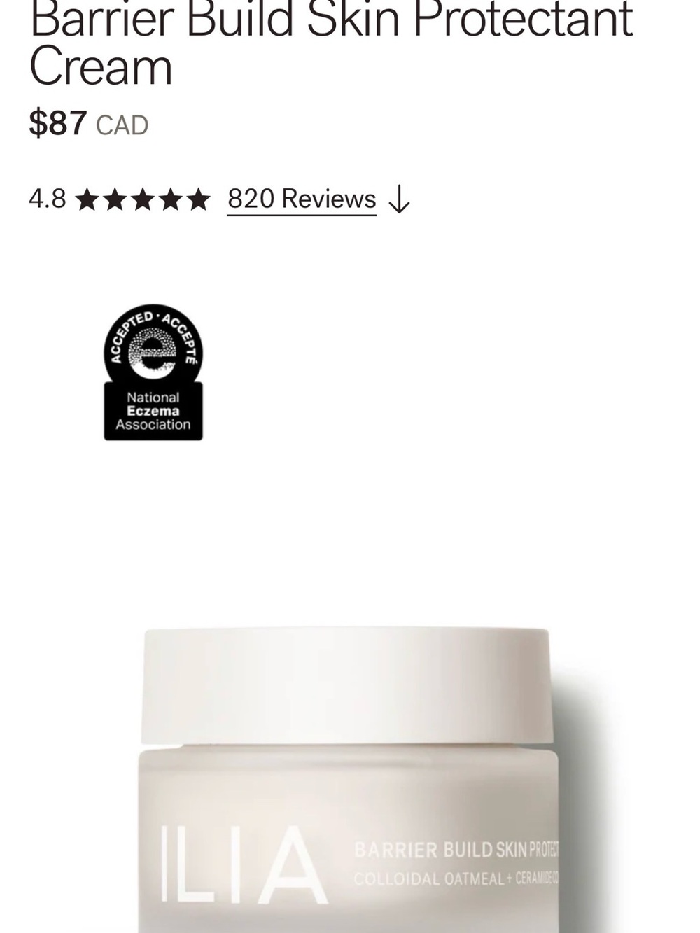 ILIA Barrier Build Skin Protectant Cream 50 mL NWT